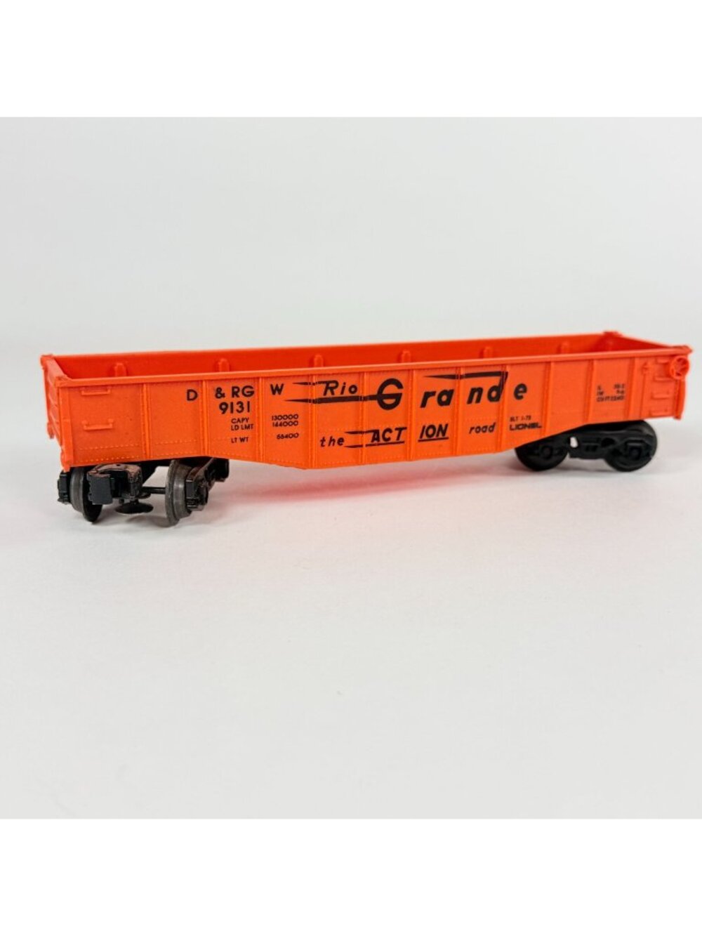 Lionel O Gauge Rio Grande 9131 Gondola Train Car Orange 8" Vintage Rolling Stock
